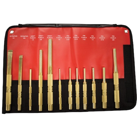 Mayhew 12PC Brass Punch Scraper Set Display MAY67012